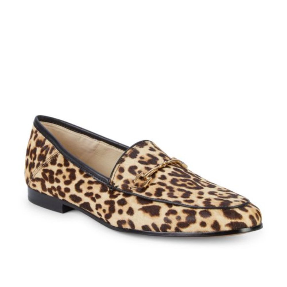 Sam Edelman Loraine Bit Leopard Print Calf-Hair Loafers